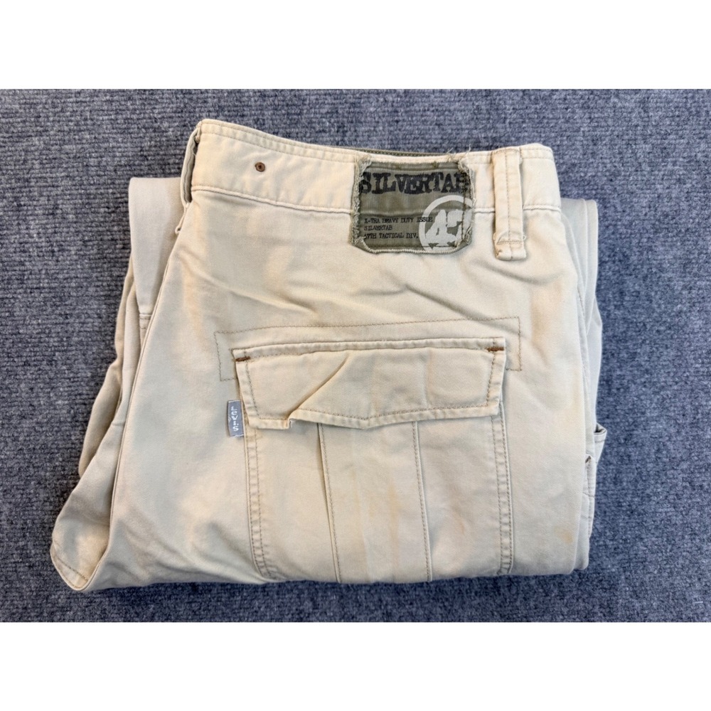 Vintage Levis SilverTab Trooper Cargo Pants Mens 36x34 Khaki Tactical Workwear